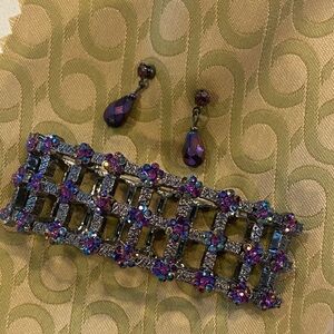 Elegant Purple and Silver Jewelry Set